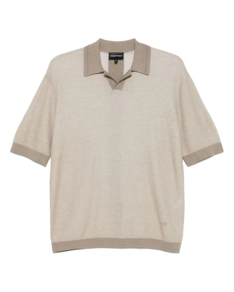 Emporio Armani Wolle Mischpoloshirt Beige
