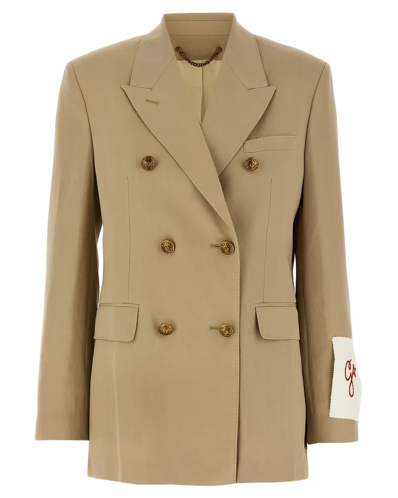 Golden Goose Golden Gänse Heraldic -Knöpfe Blazer Beige