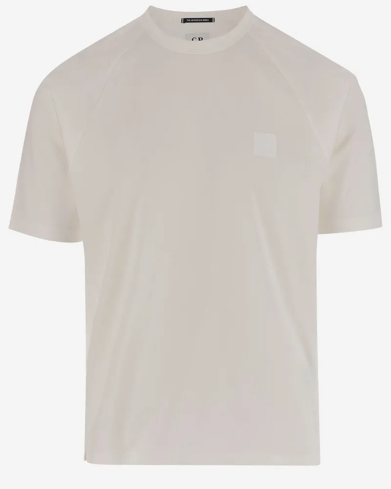 C.P. Company Cotton T -Shirt mit Logo Patch White