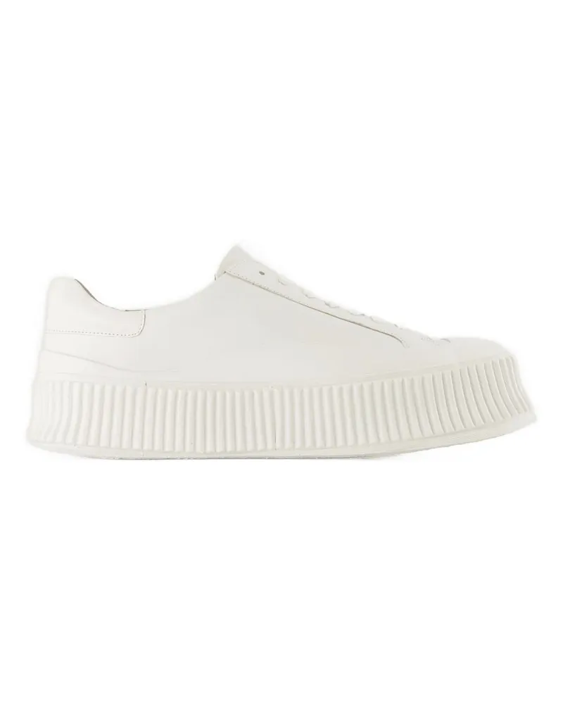 Jil Sander Turnschuhe  Leder weiß Beige