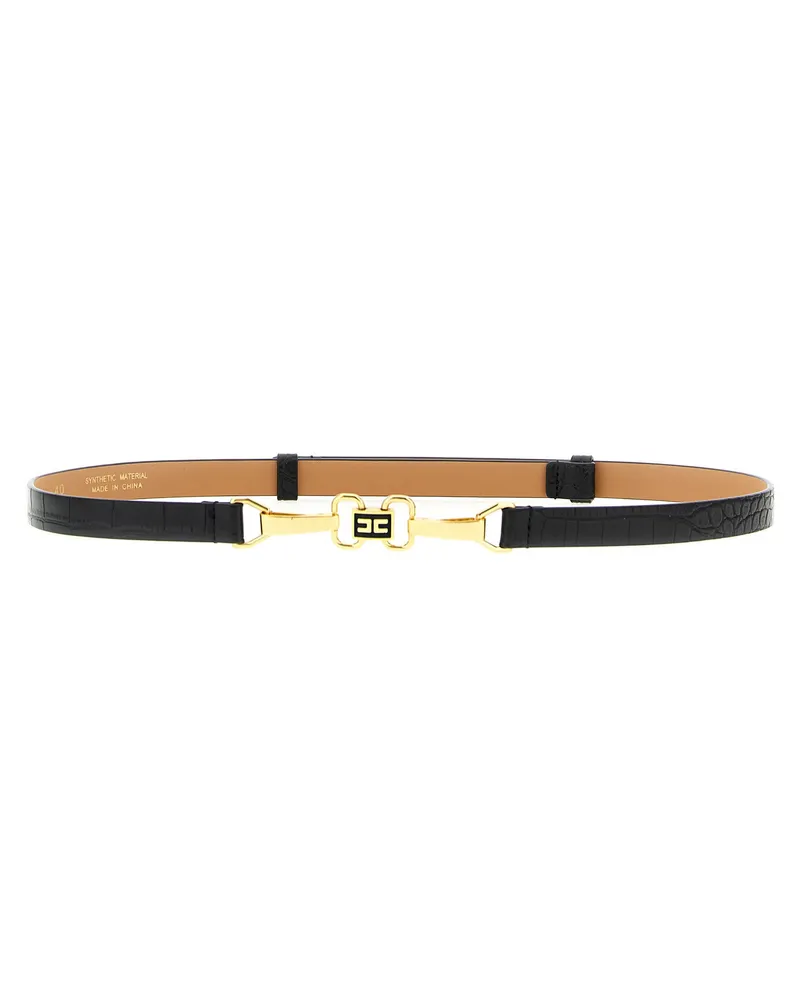 Elisabetta Franchi Logo -Schnalle -Gürtel Black
