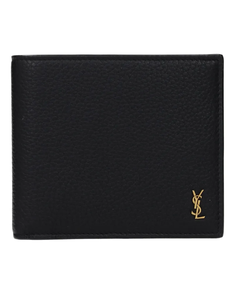 Saint Laurent Herrens Geldbörse aus schwarzem Leder -