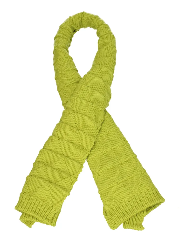 Bottega Veneta Damens Wollschal Grün/Zeder -