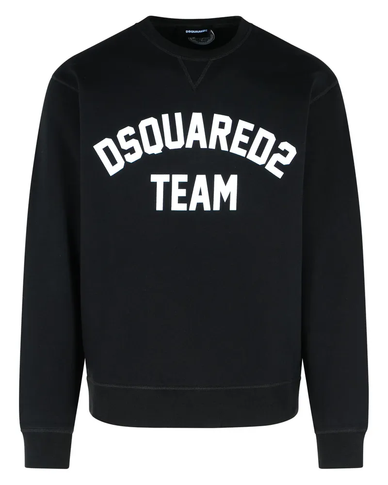Dsquared2 schwarzes Baumwoll -Sweatshirt Black