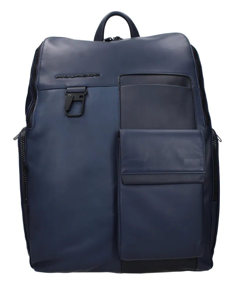 Piquadro Herrens Rucksäcke und Beutel aus blauem Leder -