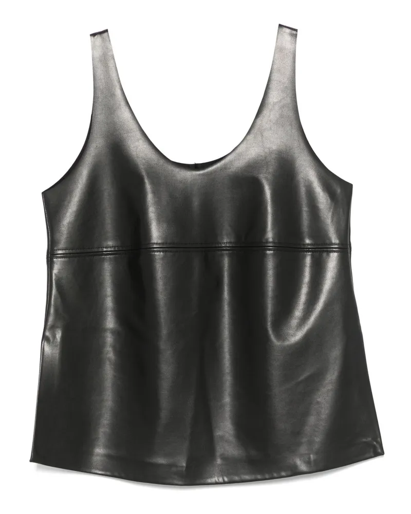 Semicouture Semikouture Jeanie Faux Leder Top Black