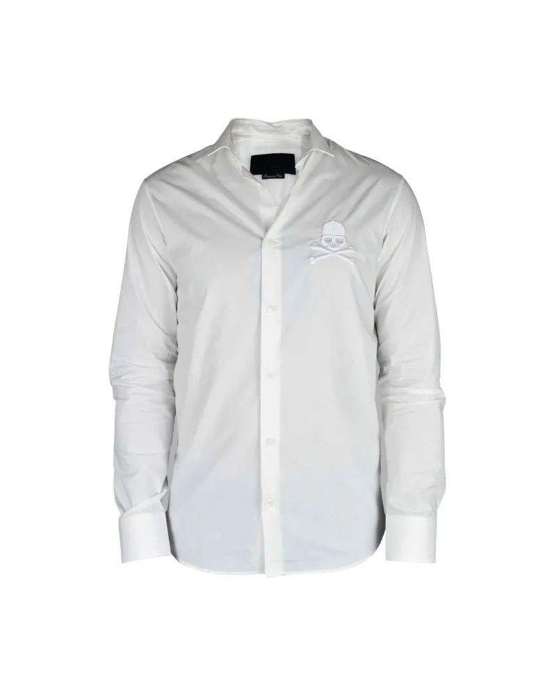 Philipp Plein Diamond Cut LS Schädelhemd White