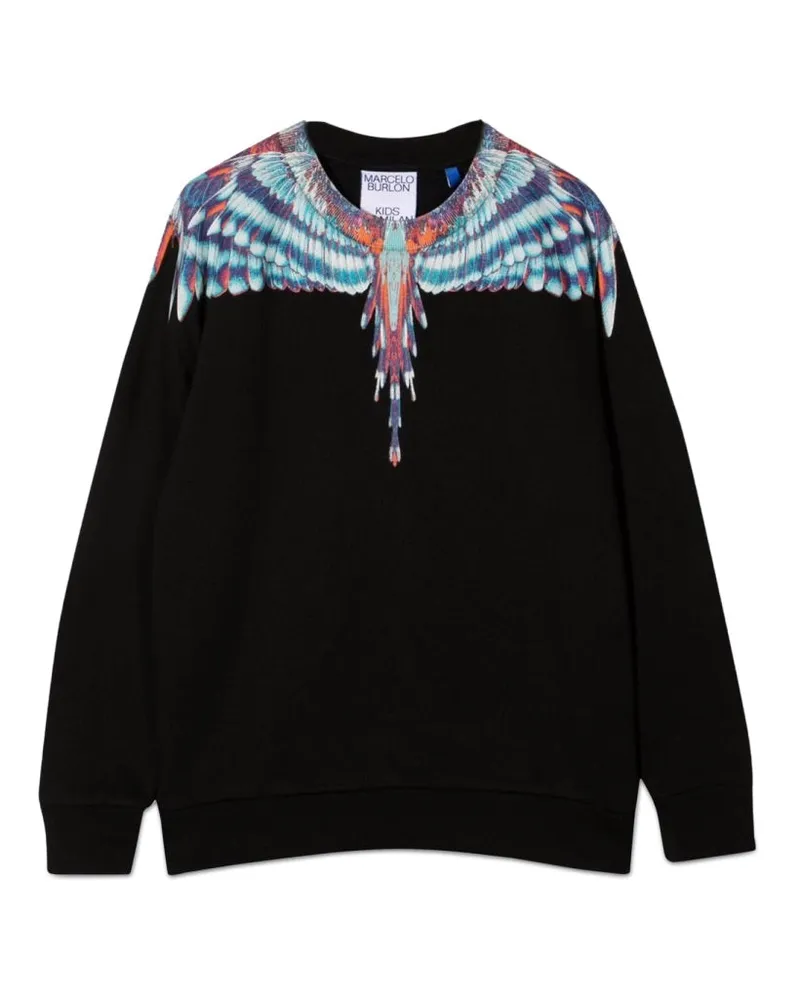 Marcelo Burlon | County of Milan Marcelo Burlon County of Mailand Blue Birds Wings Crewneck Black