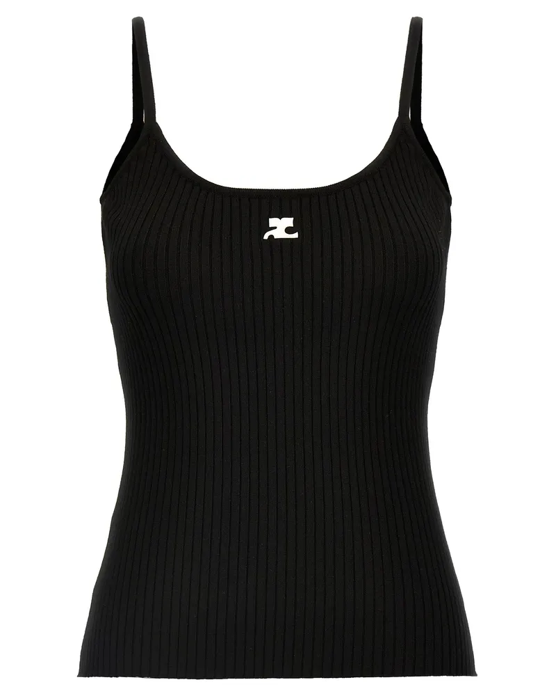 Courrèges Courreves 'Reedition' strickte Oberteil Black