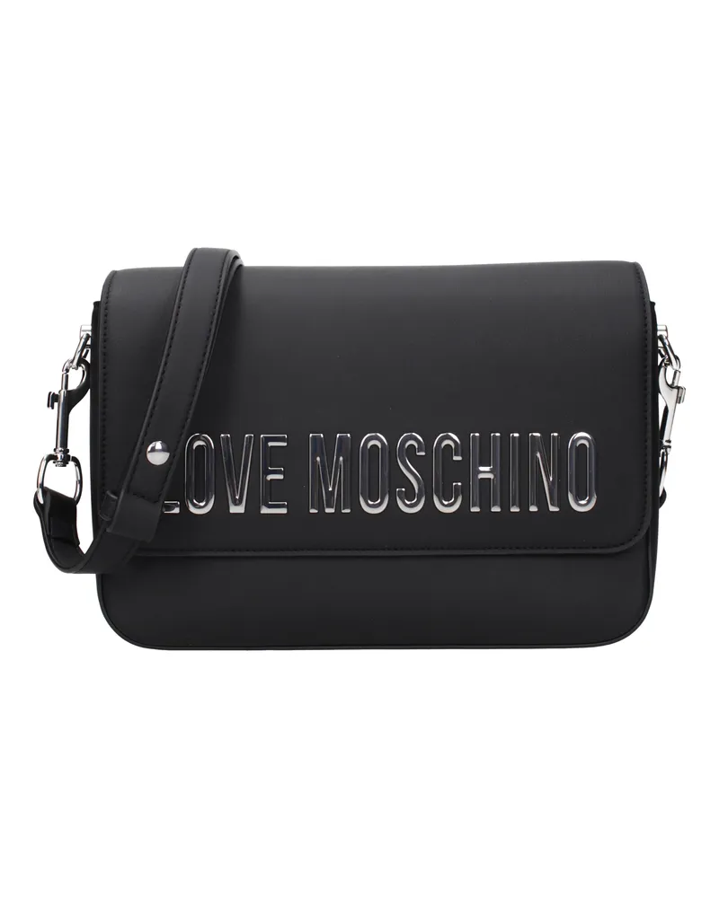 Moschino Damens Umhängetaschen Polyurethan Schwarz/Silber -