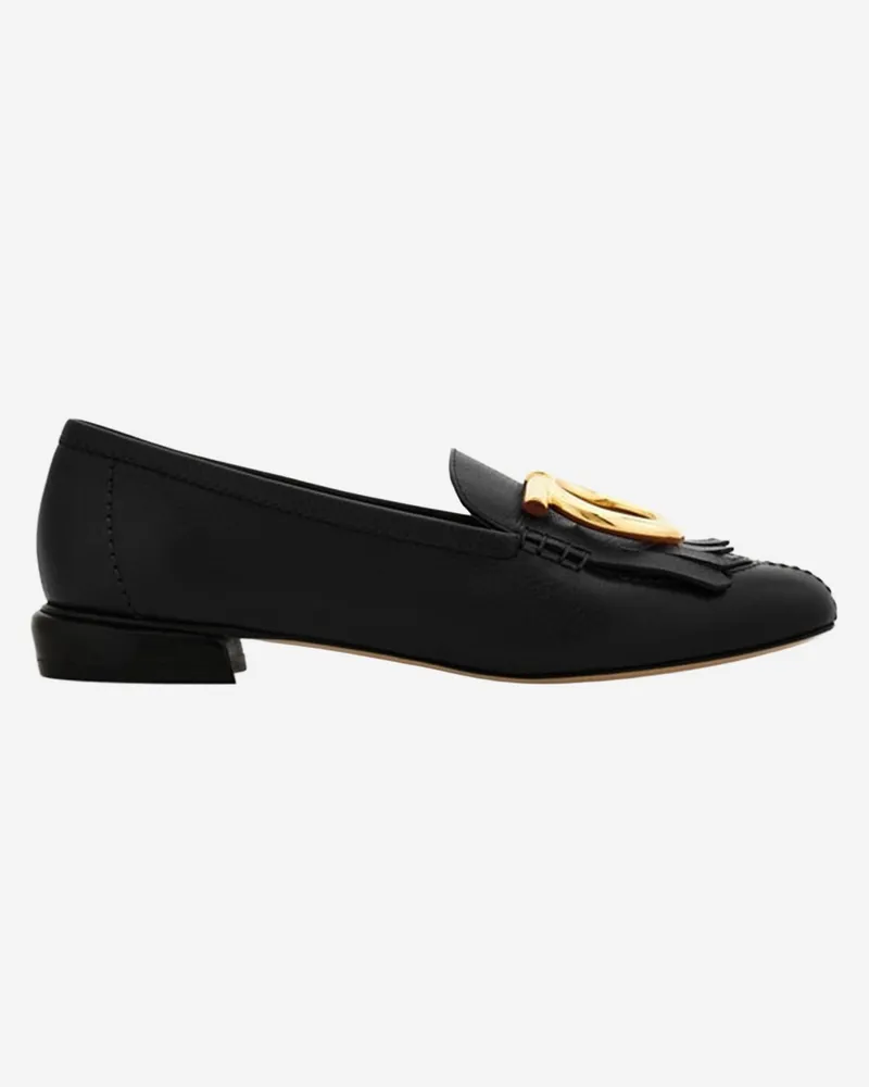 Ferragamo Silvy Loafer mit Lederfransendetail Black