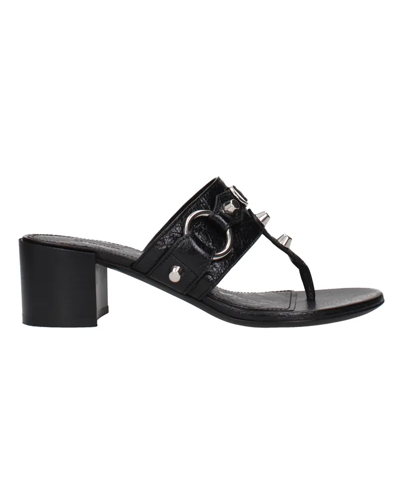Balenciaga City Damens Sandalen aus schwarzem Leder -