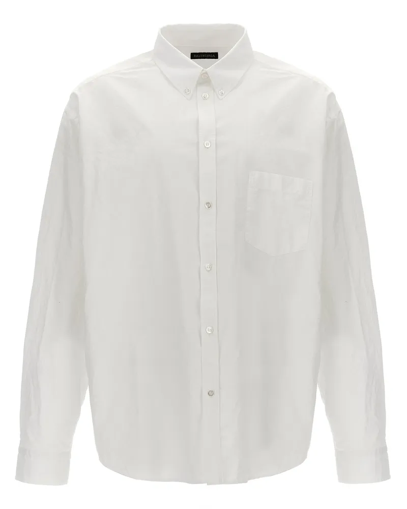 Balenciaga Logo Druckhemd White