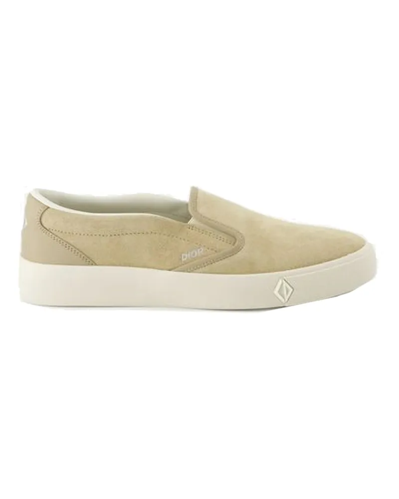 Dior Leder -Slip an Turnschuhen Beige