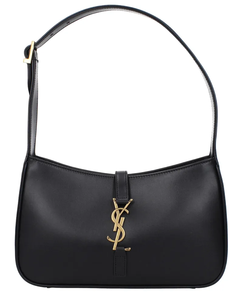 Saint Laurent Damens Umhängetasche aus schwarzem Leder -