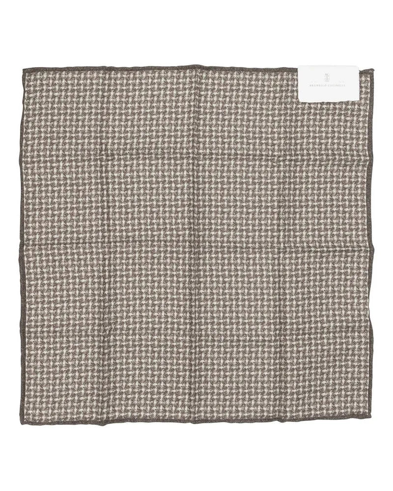 Brunello Cucinelli Taschen-Clutch aus Seide Brown