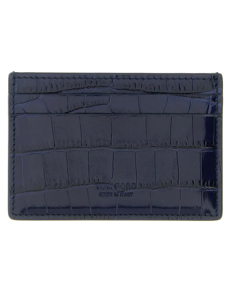 Tom Ford Krokodil-Kartenhalter Blue