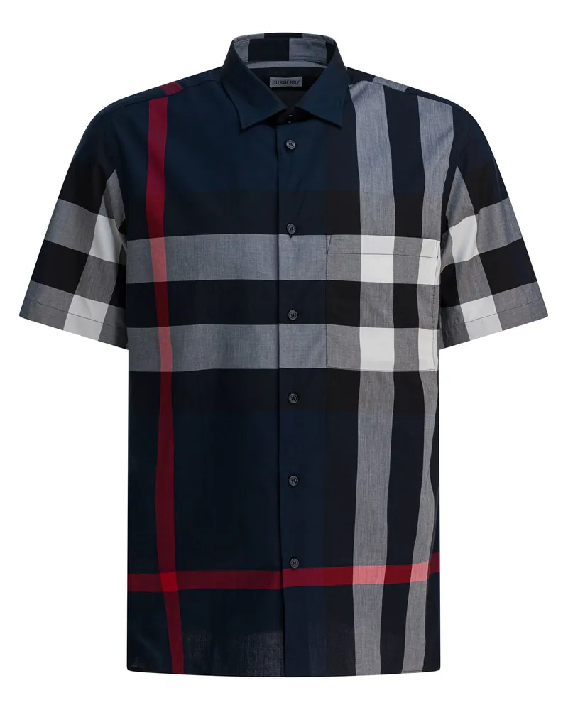 Burberry Check“-Baumwollhemd Blue