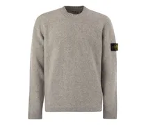 Round Hals -Jumper mit gauziger Textur