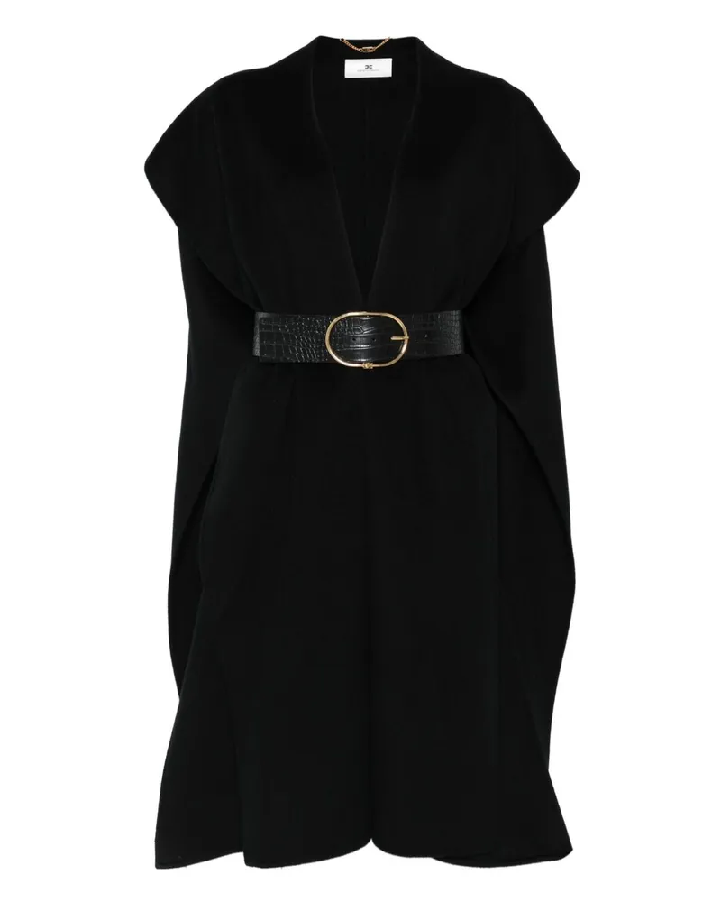 Elisabetta Franchi Wollmantel Belted Mantel Black