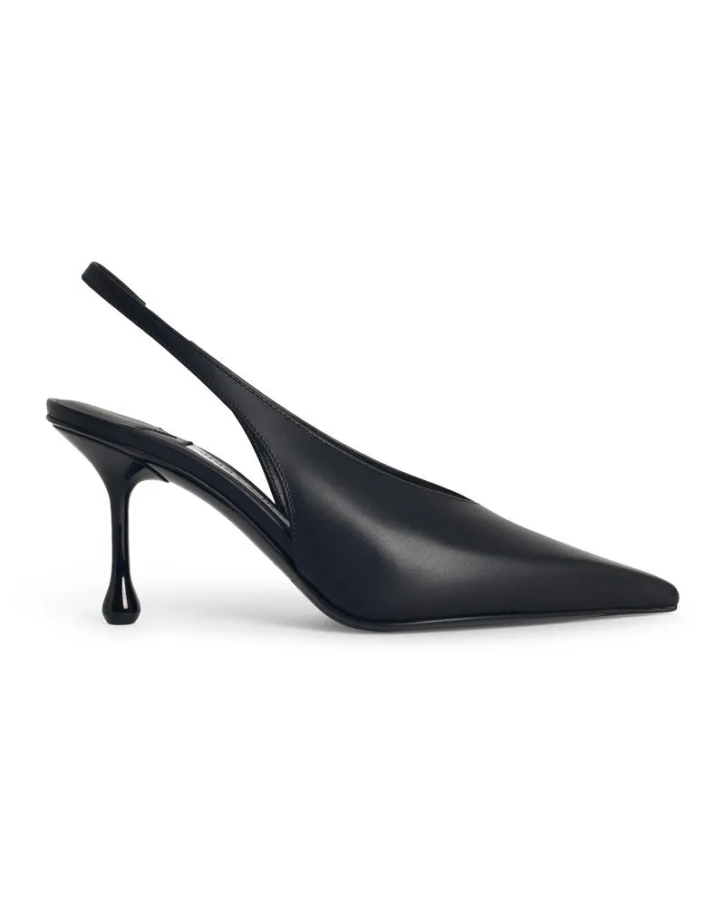 Jimmy Choo ISA 80' Black Lear Slingbacks Black