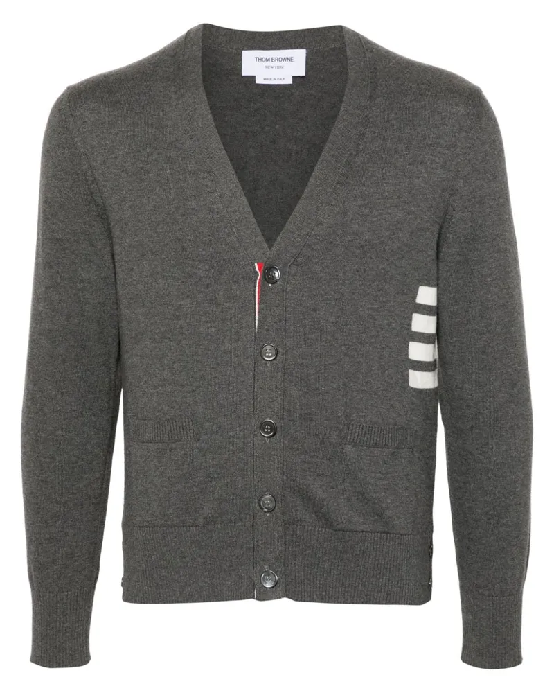 Thom Browne 4 Bar Cotton Cardigan Grey