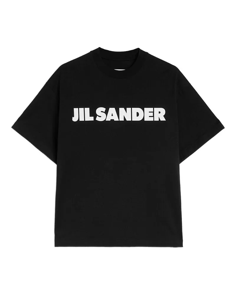 Jil Sander Baumwoll-T-Shirt mit -Logo Black