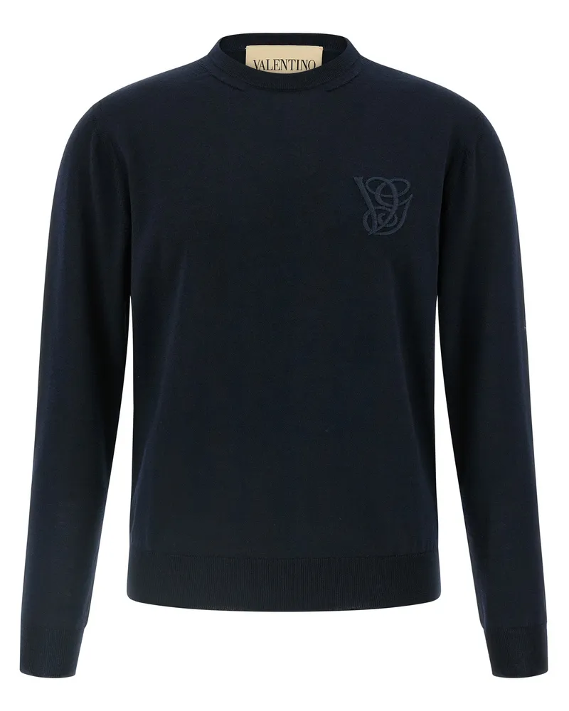 Valentino Garavani Valentino Garavani Logo Stickpullover Blue