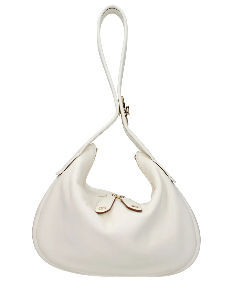 Valentino Garavani Damens Handtaschen Beige/Elfenbein Leder -