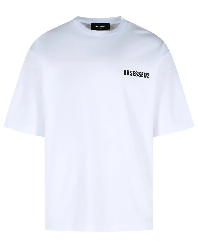 Dsquared2 besessen' schwarzes Baumwoll -T -Shirt White