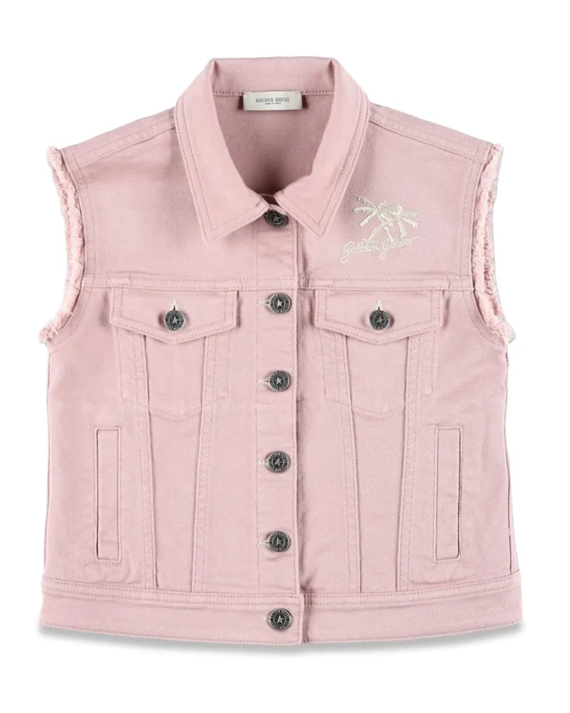 Golden Goose Golden Gans ärmellose Denimweste Pink