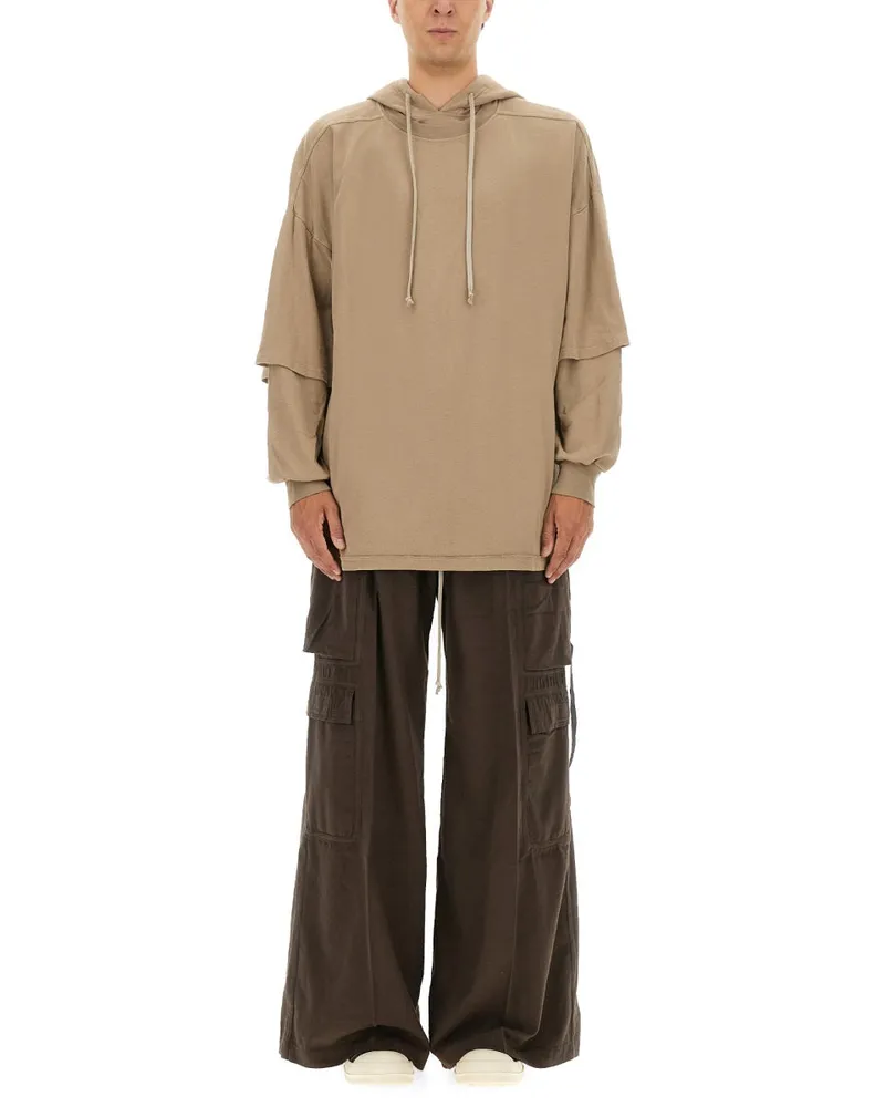 DRKSHDW by Rick Owens Tommy Hustler" Hoodie Beige