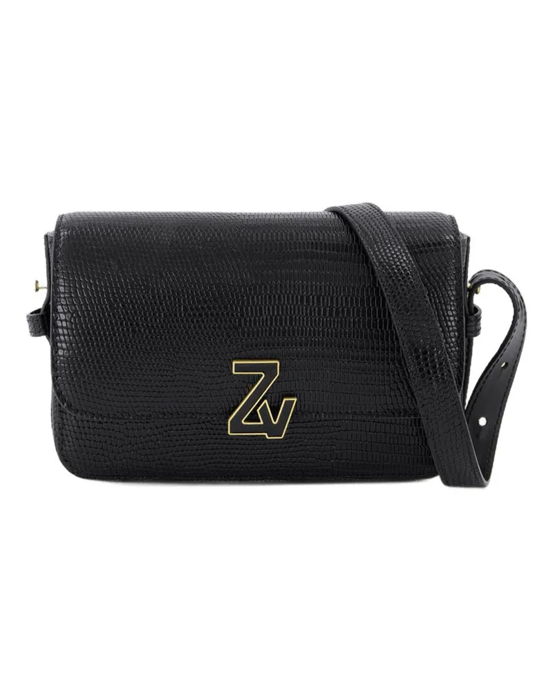 Zadig & Voltaire ZV le Mini Hobo Bag  Black Croc -geprägter Leder Schwarz