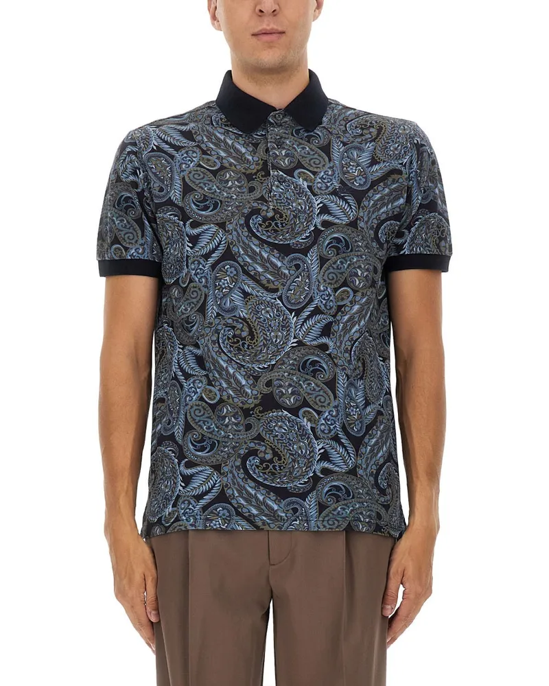 Etro Polo -Shirt mit Druck Blue