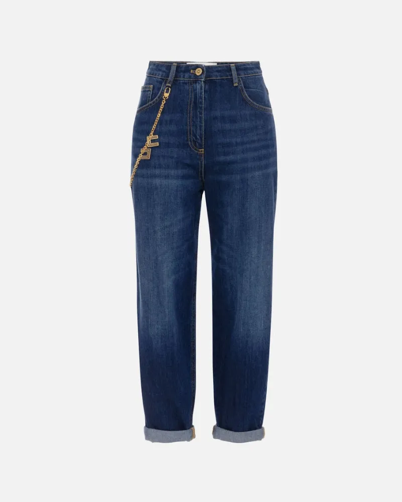Elisabetta Franchi Jeans mit Juwelenkette Denim