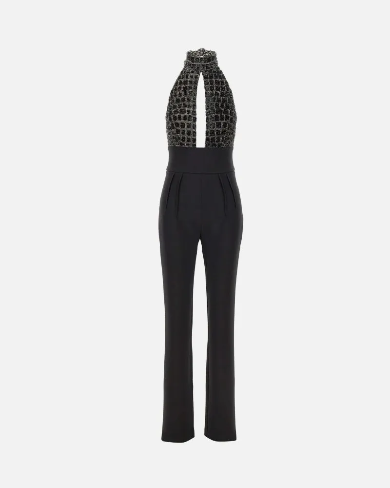 Elisabetta Franchi Trainingsanzug mit Kokosnussstickerei Black