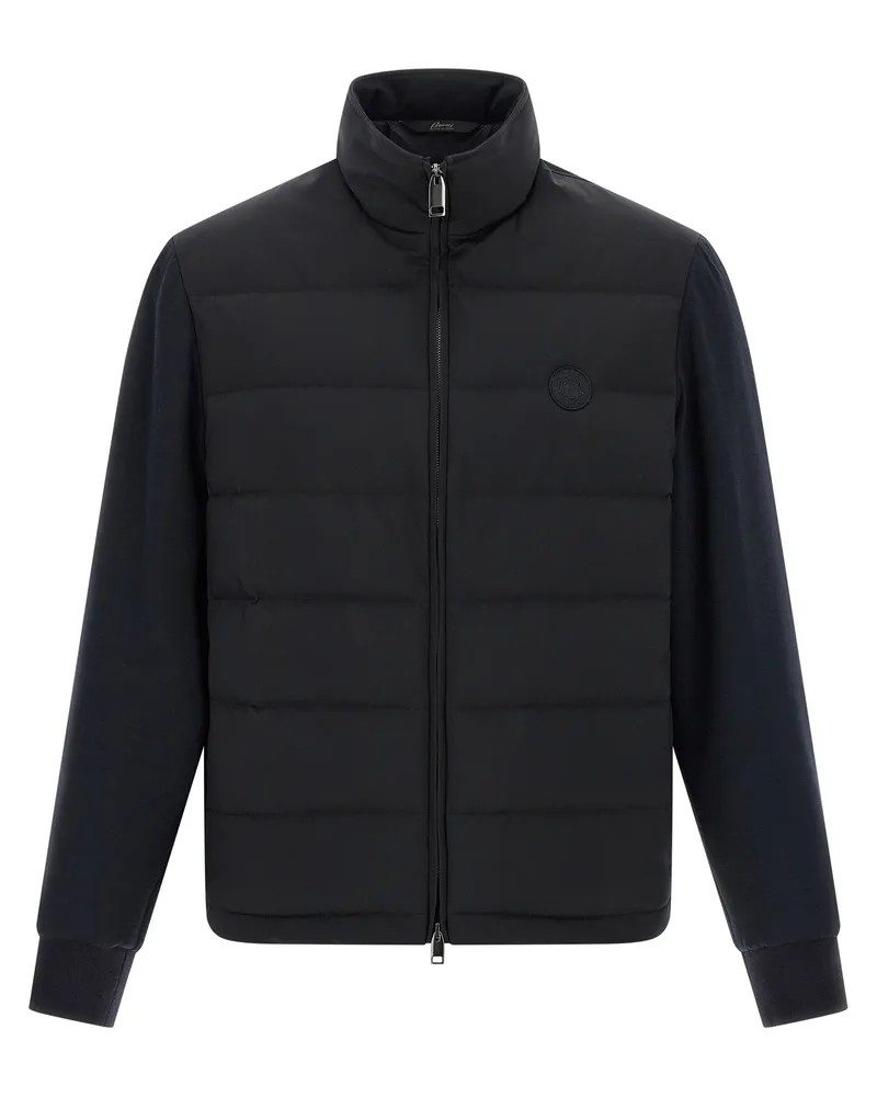 Brioni Mix Material' Jacke Blue