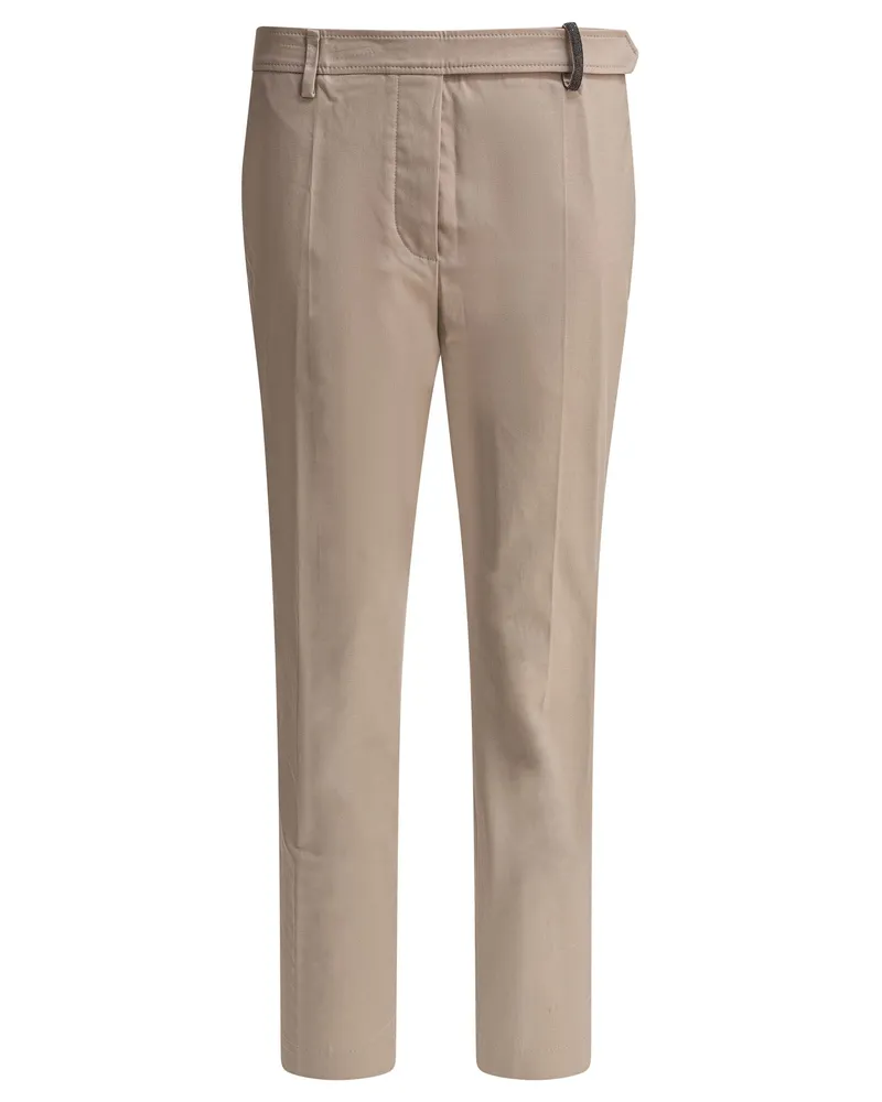 Brunello Cucinelli Boyfit“ Baumwollhose Beige