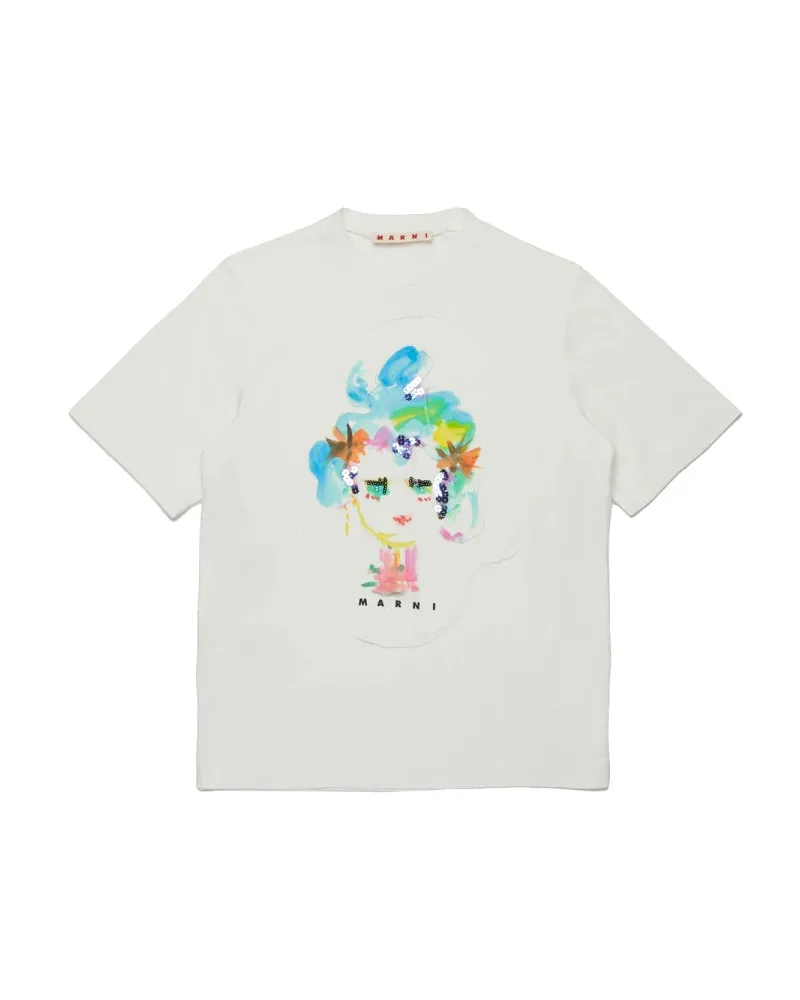 Marni T -Shirt mit Logo Multicolour
