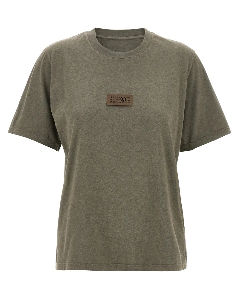Maison Margiela numerischer Signature MM6' Patch T -Shirt Gray