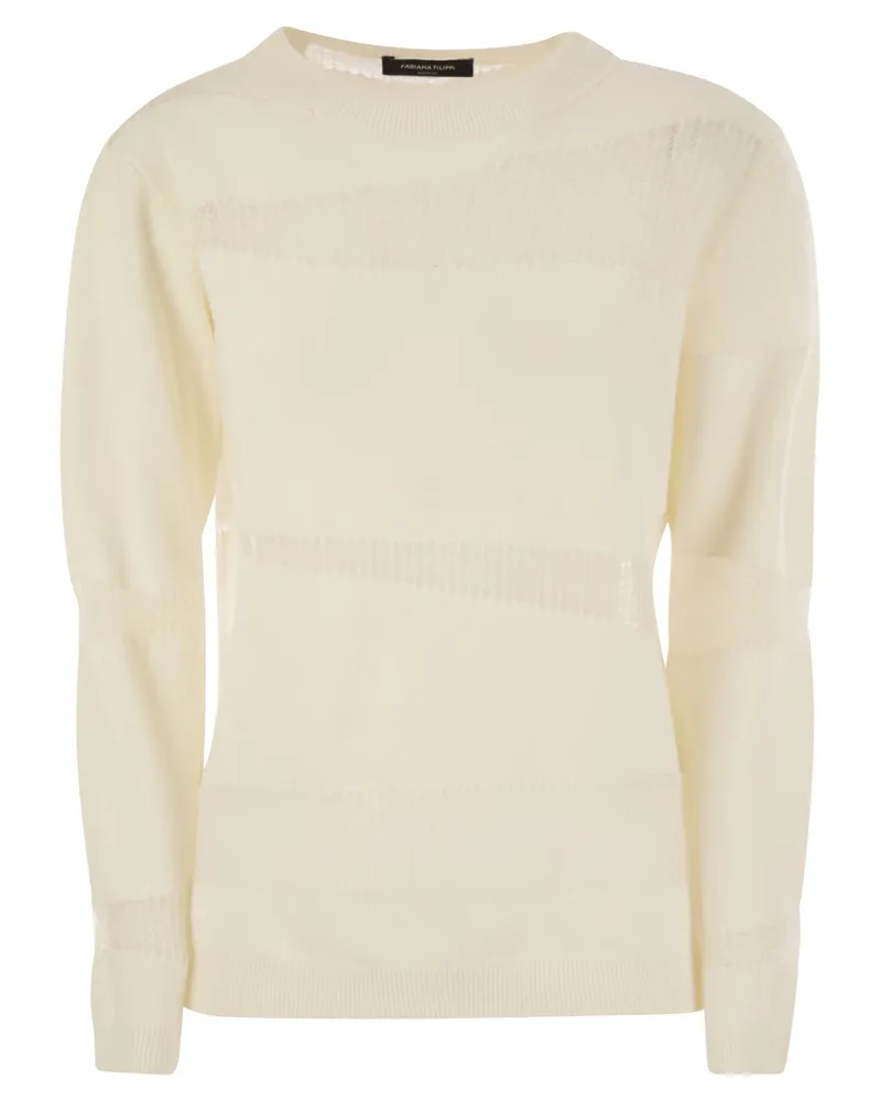 Fabiana Filippi Platinum Boat Neck Sweater White