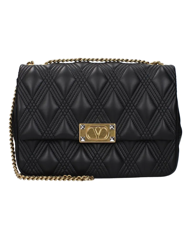 Valentino Garavani Damens Umhängetaschen Leder Schwarz -