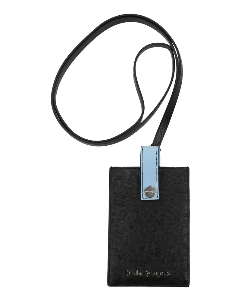 Palm Angels Handytasche Herren Leder Schwarz/Mehrfarbig -