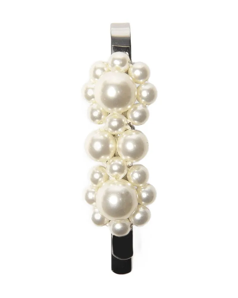 Simone Rocha Mini Blumenhaarklammern  Pearl Weiß Weiß