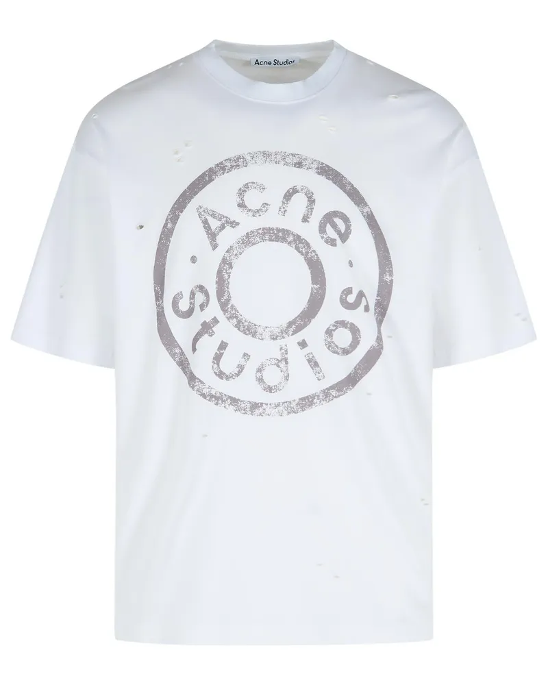 Acne Studios weiße Baumwollmisch -T -Shirt White