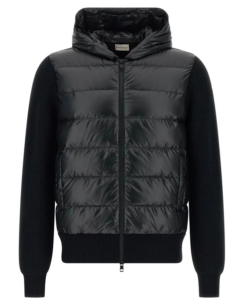 Moncler gepolsterte Strickjacke Black
