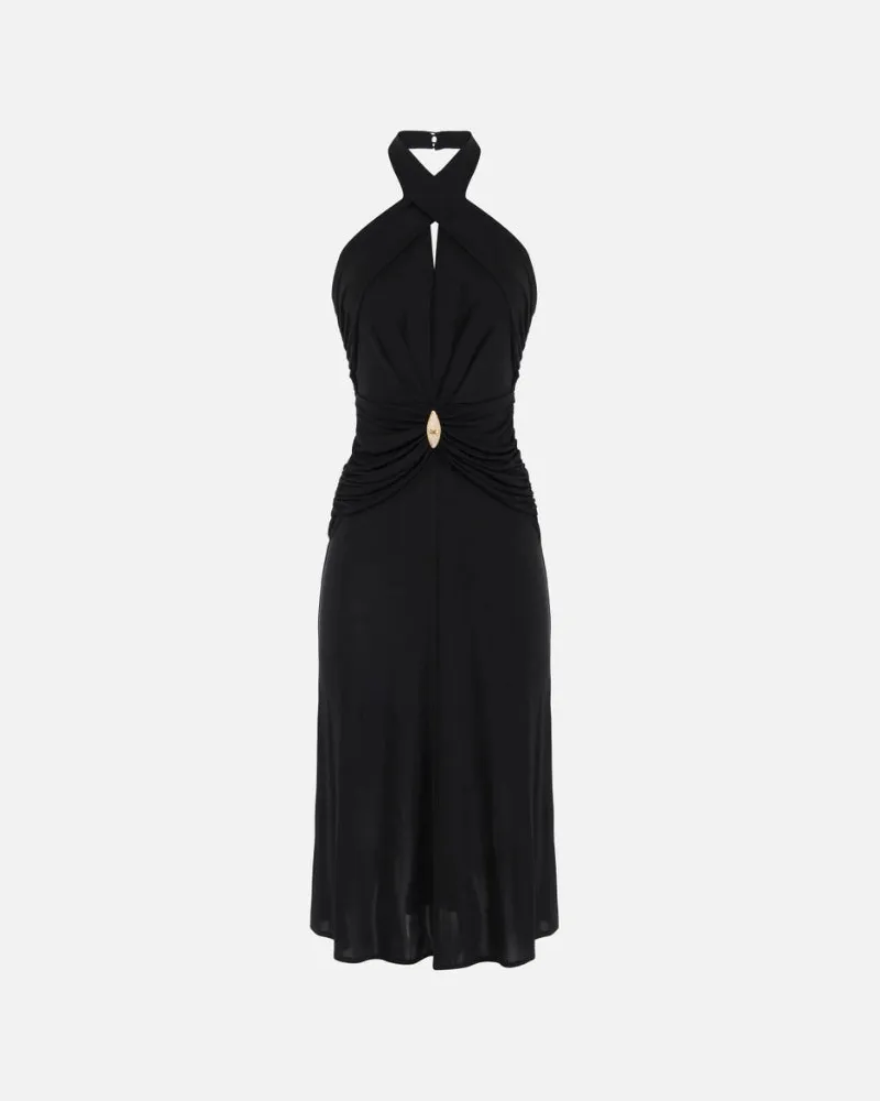 Elisabetta Franchi Crossover Ausschnittskleid Black