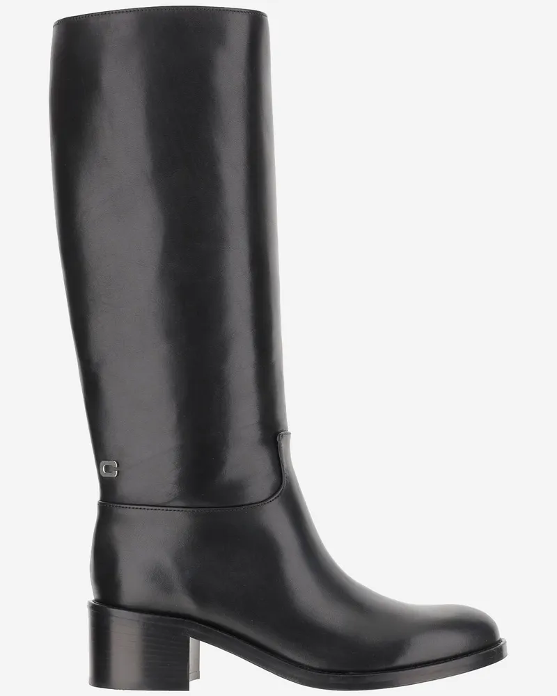 Carel Brighton Lederstiefel Black
