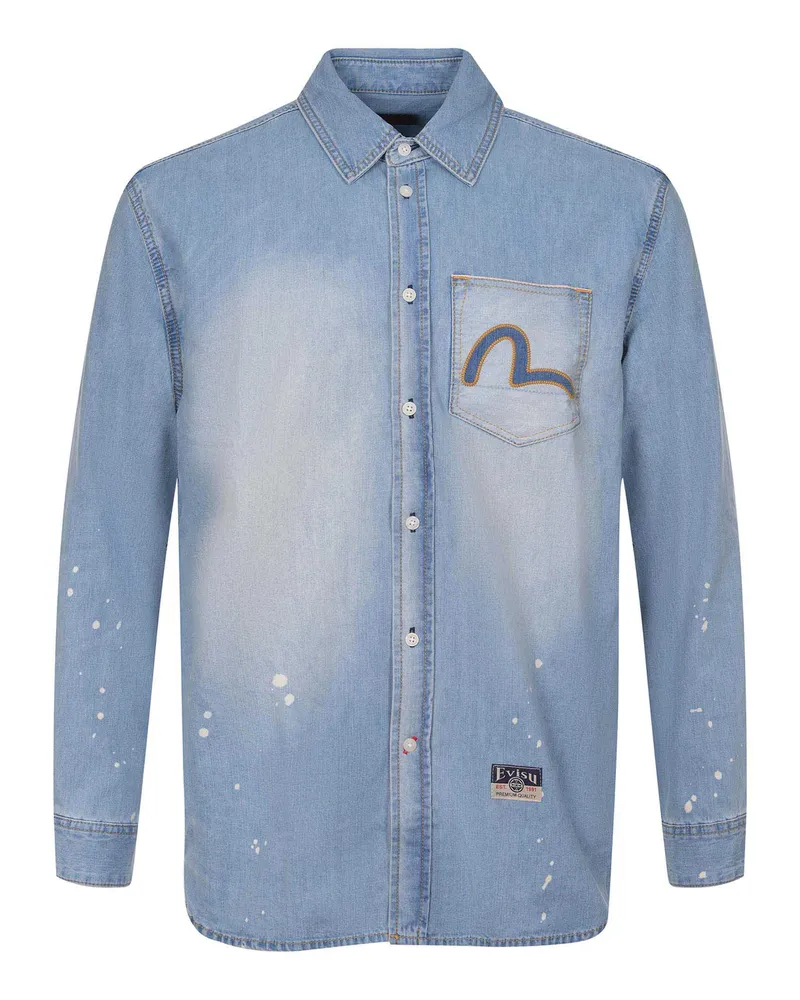 Evisu Hemd aus Jeans Light