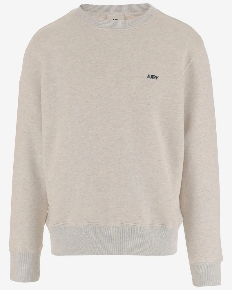 AUTRY Cotton Sweatshirt mit Logo Grey